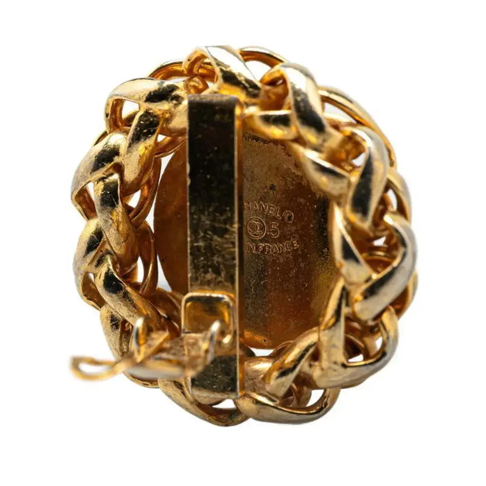 CHANEL Gold Logo Earrings